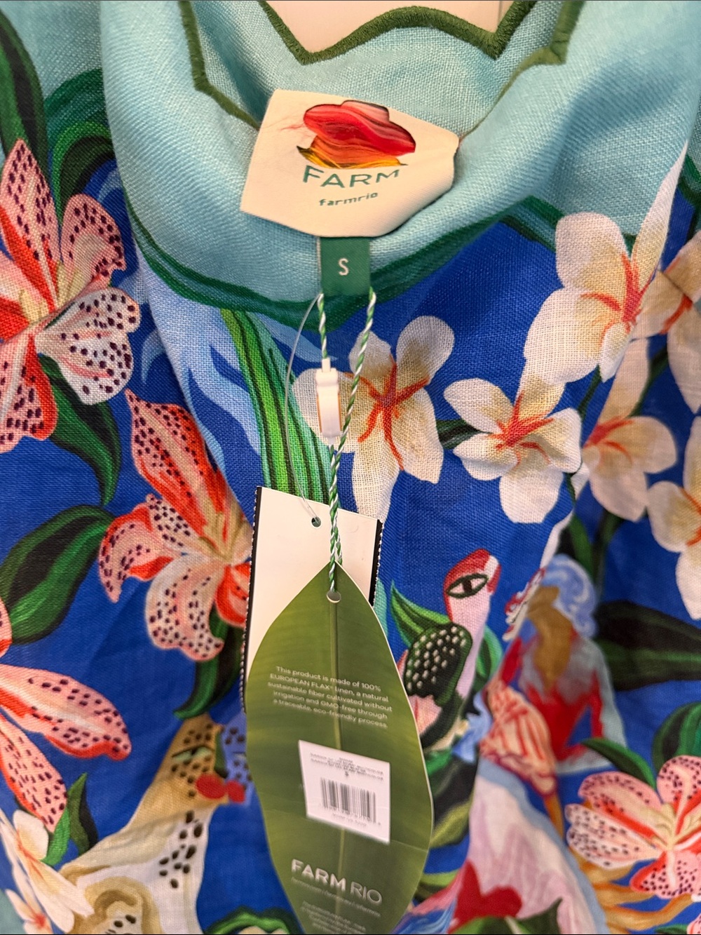 NWT FARM Rio Garden Of Life Scarf Scallop Mini Dress - Picture 6 of 7